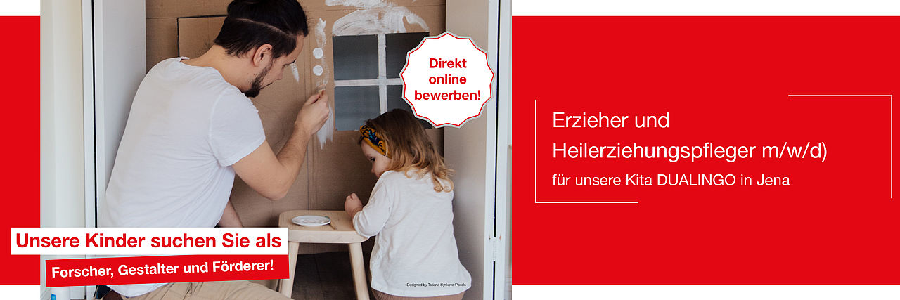 Freie Stelle als Erzieher/ Erzieherin/ Heilerziehungspfleger (m/w/d) in unserer DRK-Kita Dualingo in Jena