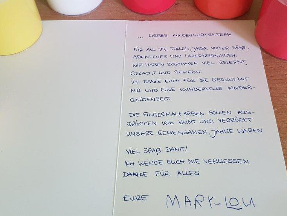 Dankeskarte für die Kita-Märchenland
