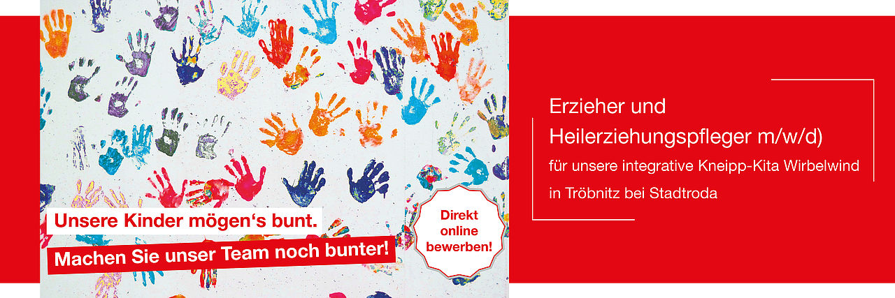Freie Stelle als Erzieher/ Erzieherin / Heilerziehungspfleger (m/w/d) in unserer Kita Wirbelwind in Tröbnitz bei Stadtroda