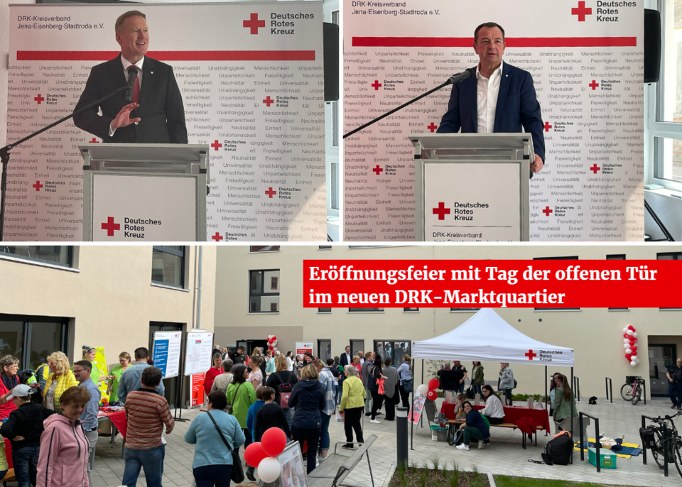 DRK-Kreisverband Jena-Eisenberg-Stadtroda e.V.: Erfolgreiche Eröffnungsfeier mit Tag der offenen Tür im neuen DRK-Marktquartier in Stadtroda DRK-Kreisverband Jena-Eisenberg-Stadtroda e.V.: Erfolgreiche Eröffnungsfeier mit Tag der offenen Tür im neuen DRK-Marktquartier in Stadtroda