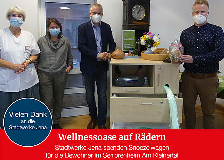 Spendenübergabe des Snoezelwagens an das Seniorenheim Am Kleinertal durch die Stadtwerke Jena